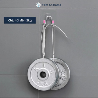 BỘ 2 Móc Cường Lực Inox Dán Tường Dạng Móc Đôi ( Tâm An Home)