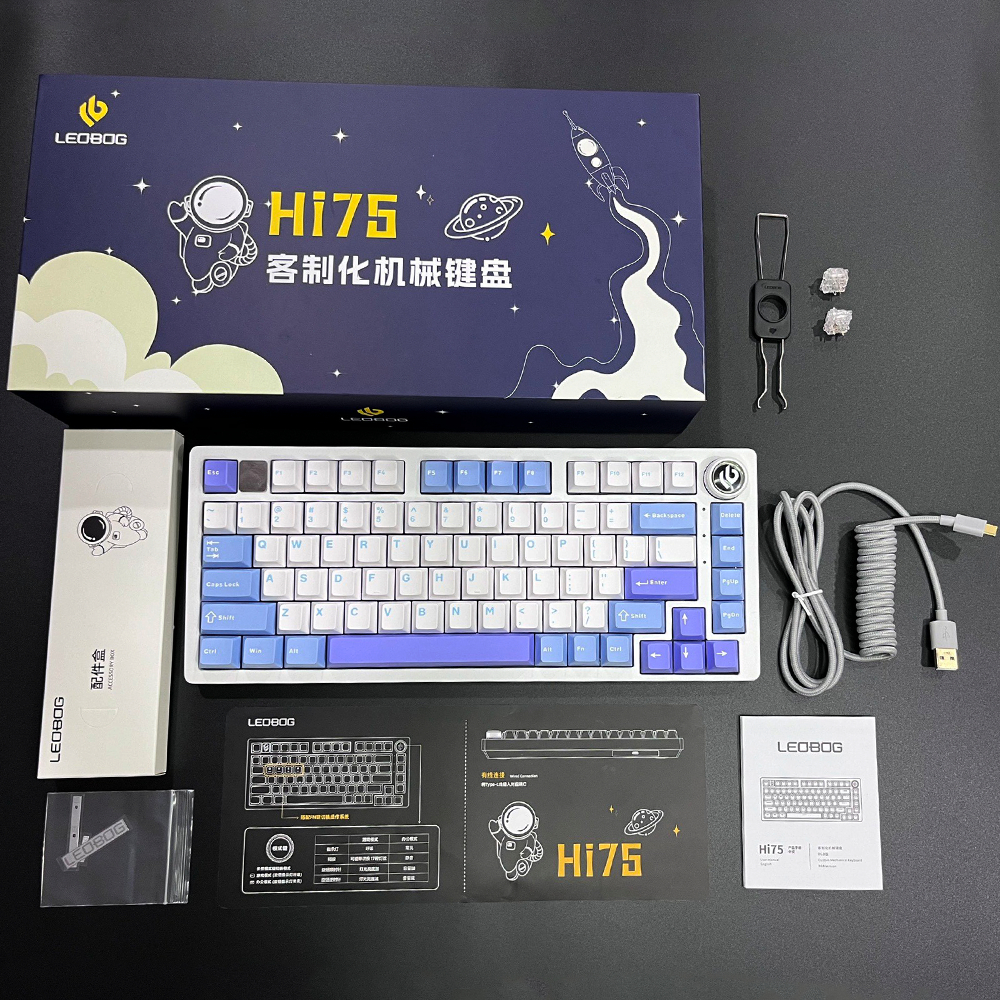 Bàn Phím Cơ Có Dây LEOBOG Hi75 Gaming Led RGB Có Hotswap Có Núm Vặn Đa Năng Mạch Xuôi Chính Hãng | BigBuy360 - bigbuy360.vn
