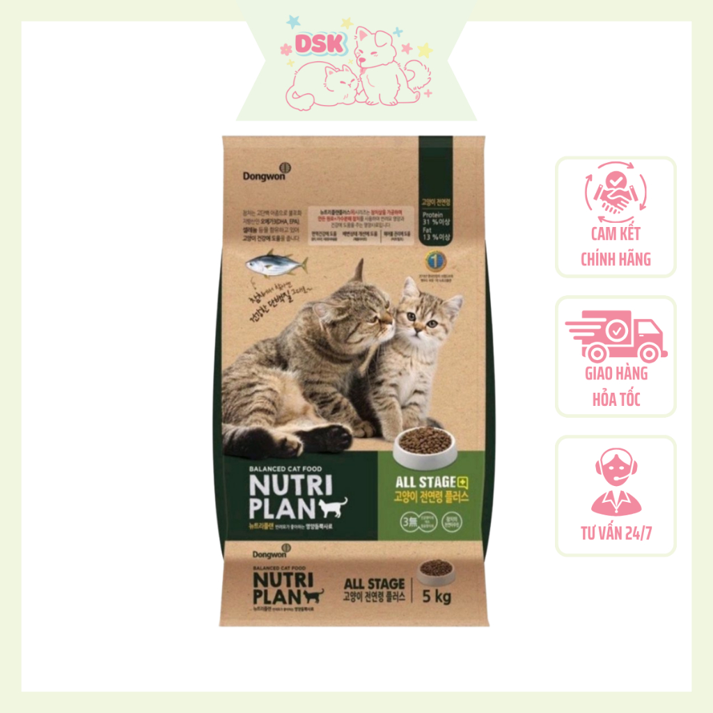 Thức Ăn Hạt Nutri Plan Cho Mèo Mọi Lứa Tuổi - Bao 5kg