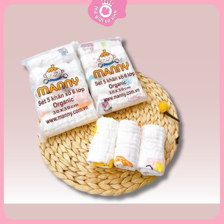 Khăn xô sữa cho bé 6 lớp set 5 khăn