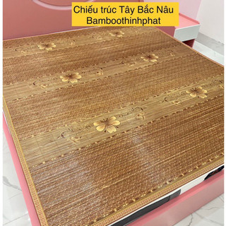 Chiếu tre trúc Tây Bắc nâu, chiếu tre trúc cật loại 1, chiếu tre trúc gia rẻ.