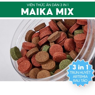 Thức Ăn Dán MAIKA MIX 3in1 | Viên Cám Dán Trùn Huyết + Rau Tảo + Artemia 3 trong 1 Cho Cá Cảnh Thuỷ Sinh