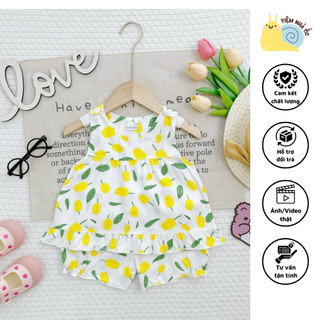 Bộ Tole chất lanh 2 da cực mát, thiết kế form áo xoè phối bèo sát nách cho các bé mát mẻ suốt mùa hè