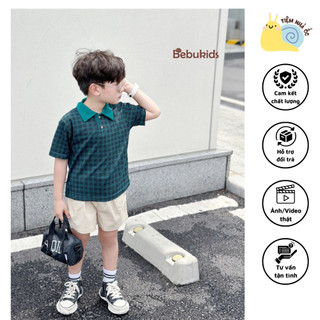 Bộ quần áo tay ngắn bé trai chất cotton mềm mịn hút mồ hôi tốt thích hợp mặc đi học đi chơi
