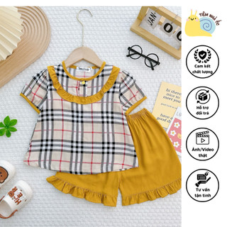 Bộ Tole quần đùi tay cánh cho bé gái chất lanh 2 da mềm mịn mát mùa hè