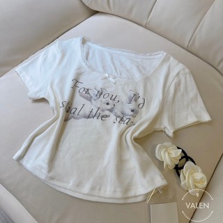 Áo Ctop cổ vuông Thỏ ForU - Trắng (5570)