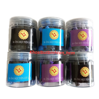  Hộp 30 ống mực bút máy luyện chữ Leta Tím Xanh Đen ống mực tím xanh đen tiện lợi ống mực bút máy không lắng cặn 