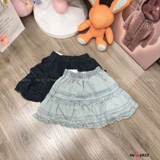 Chân váy jeans viền bèo hàng QC