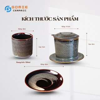 Bộ phin pha cà phê gốm sứ (6 màu)  - Phin Pha Cafe Gốm Bát Tràng