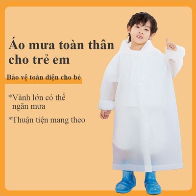Áo mưa trẻ em MYT áo mưa dài toàn thân dày dặn không thấm nước đi mưa ngoài trời dùng một lần cho bé trai bé gái