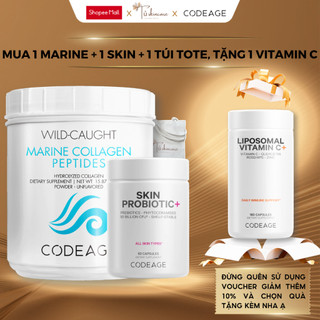 Bộ 3 Giúp Cấp Ẩm Da Tức Thì Codeage Collagen Peptides + Codeage Skin Probiotic Tặng Codeage Liposomal Vitamin C