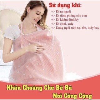 Khăn choàng cho bé bú nới công cộng, khăn choàng chống khói bụi cho trẻ sơ sinh