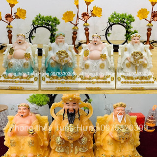 Cặp thần tài thổ địa - tài địa bột đá đài loan cao cấp 20-25cm