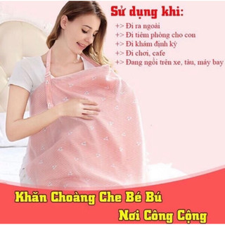 Khăn choàng cho con bú nơi công cộng, khăn chống khói bụi ra ngoài cho bé