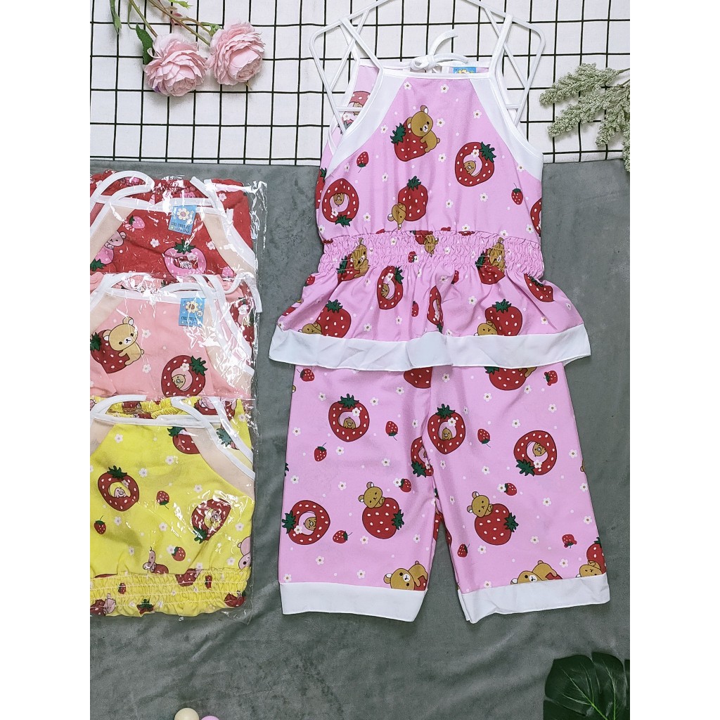 Bộ Lụa Dây Phối Nơ Bé (12-18kg) (Giao màu ngẫu nhiên)