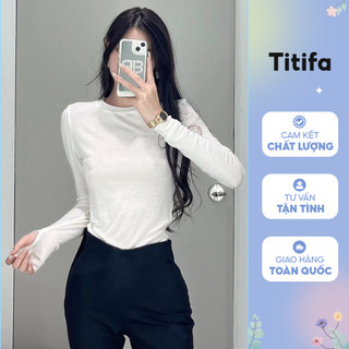Áo thun nữ tay dài vạt bầu nhún eo siêu xinh, áo kiểu nữ chất vải thun mềm mát - Titifa Shop