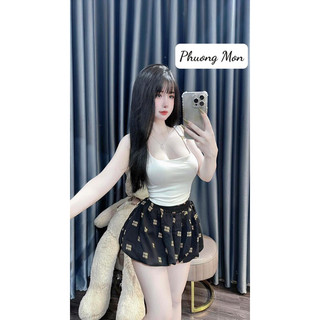 Set áo 2s quần đùi bí in hoạ tiết Phuong Mon