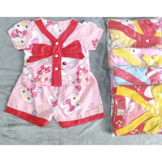Bộ Lụa Tay Phồng Cổ Tim Bé (6-18kg) ( giao màu ngẫu nhiên)