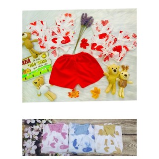 Bộ Lụa Nhún Ngực Nhiều Họa Tiết Bé (8-18kg) (giao màu ngẫu nhiên)