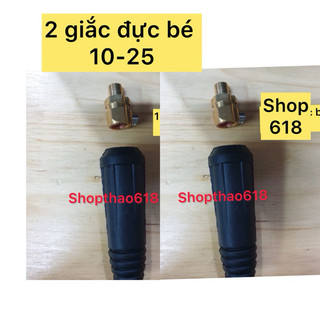 2 Giắc cắm đực máy hàn NHỎ 10-25 gắn dây máy hàn điện tử