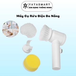 Máy cọ rửa cầm tay đa năng sạc usb,bàn chải vệ sinh nhà bếp bồn rửa mặt 3 đầu thay thế