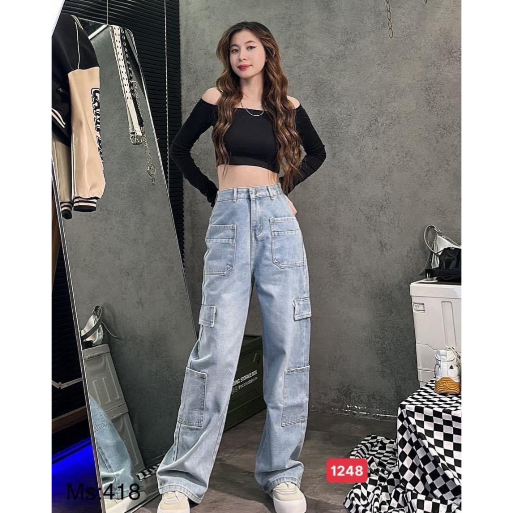 Quần Baggy Jean Nữ