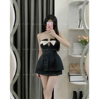 Set cúp xẻ nơ ngực phối K4545 nd