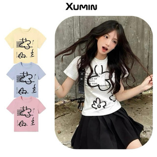 Áo thun cotton chất cotton co giãn 2 chiều form vừa in hình 3 hoa