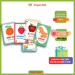Sách - Thẻ Fashcard Bé Nhận Biết Rau - Củ - Quả in 2 mặt