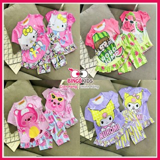 Set đồ bộ bé gái lửng cho bé gái chất thun lạnh in 3D cực đep giành riêng bé gái từ 10kg đến 45kg