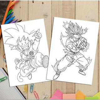  Bảy Viên Ngọc Rồng Dragon Ball - Set 20 Tờ Tranh Tô Màu A4 A5 Dành Cho Màu Sáp Màu Chì - MANGA ANIME COMIC tô màu 