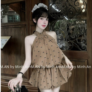 Set váy nữ phối chân váy bom kèm ảnh thật