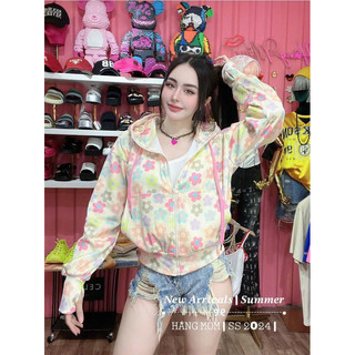 Áo khoác nỉ croptop khoá