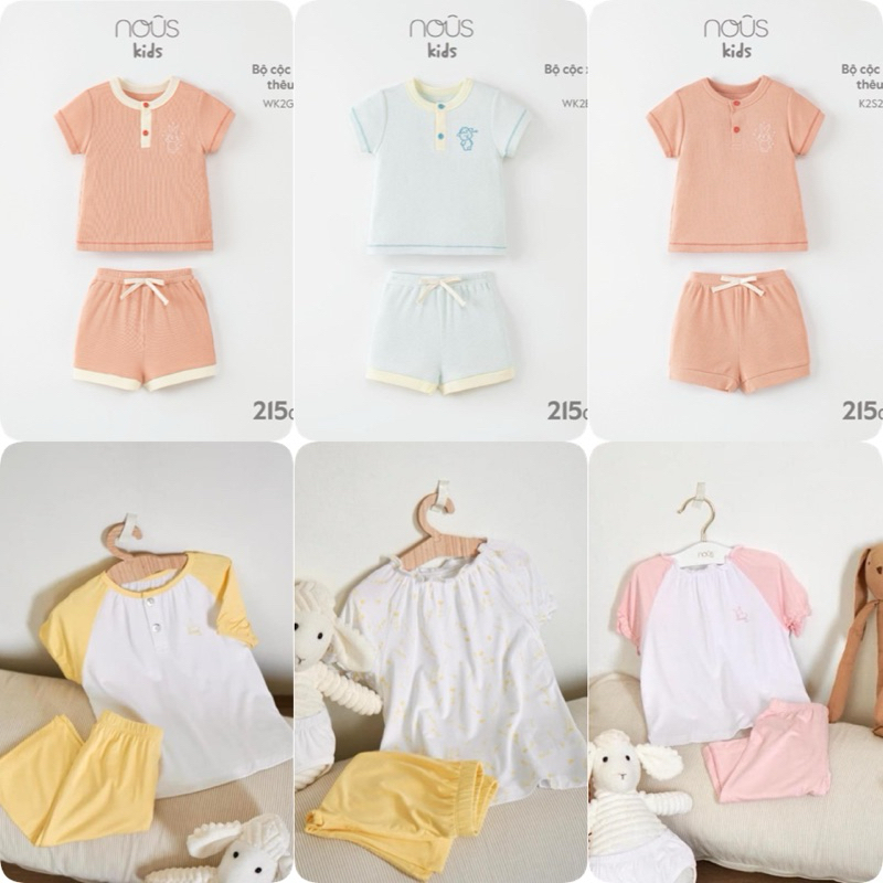 [Nous] bộ cộc tay cho bé yêu từ 2-6 tuổi  chất mềm mát  - Nous party - Nu Kid