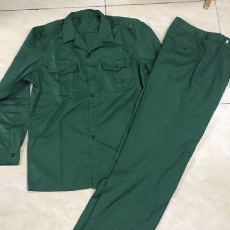 Bộ quần áo bảo hộ lao động màu xanh  xịn đẹp size 45-75kg .Thấm Hút Mồ Hôi  BAO VỆ SƯC KHỎE (mau xanh)