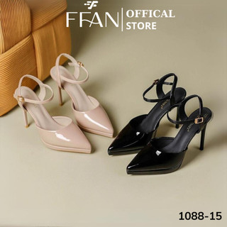Giày cao gót mũi nhọn đế đúp gót nhọn 8 10 phân 108815 ffan store, bít mũi quai cài màu đen nude