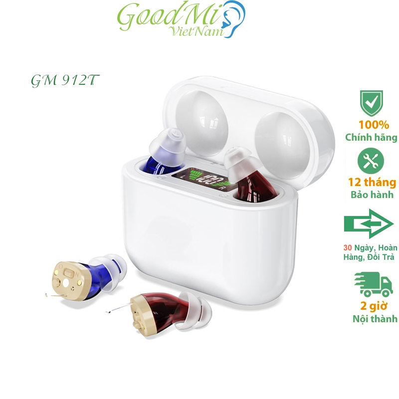 Máy Trợ Thính Không Dây Siêu Nhỏ GOODMI GM-912T , Tai Nghe Trợ Thính 2 Tai Sạc Pin