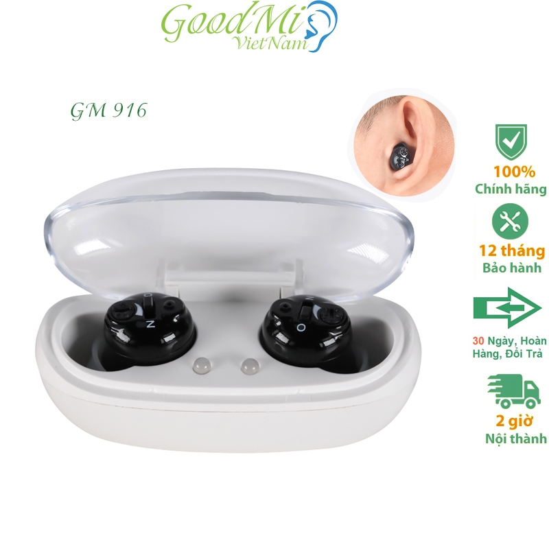 Máy Trợ Thính Siêu Nhỏ Goodmi GM 916, Tai nghe trợ thính chính hãng cao cấp