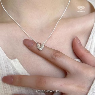 Dây chuyền bạc nữ tlee mặt trái tim sần fendy xinh xắn tlee jewelry