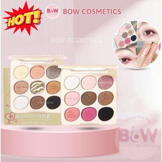 Bảng phấn mắt xixi 9 ô có nhũ sáng vỏ vàng, xixi doodle log nine colours eyeshadow d-670