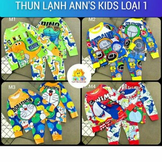 20kg-40kg bbd44 bộ đồ bé trai size đại tay dài quần dài thun lạnh 3d