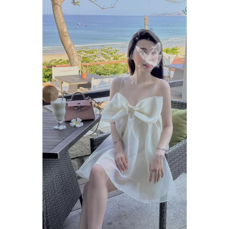 Set váy 2 dây nơ to, Thiết kế 2 lớp đường may chắc chắn | BigBuy360 - bigbuy360.vn