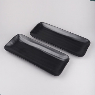 Đĩa Nhựa Dài Chữ Nhật DCN 38-39 Đen Nhám, Đĩa Đựng Thức Ăn Nhựa Melamine Fataco Dày Dặn, Mẫu Mã Đẹp, Cao Cấp Mta-Mart2