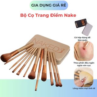 Bộ Cọ Trang Điểm Nake 12 Cây Lông Mịn (Kèm Hộp Thiếc Sang Trọng)
