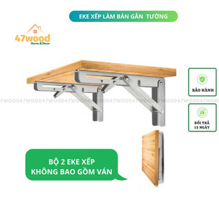 Bộ 2 Bản Lề Gập Thông Minh, EKe Gập Treo Tường - Giá Đỡ Bàn Gấp Gọn Gắn Tường 47wood, Ke Góc Chữ K ( Bộ 2 cái )
