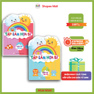 Sách - Combo 2 Cuốn Tập Làm Họa Sĩ Động Vật Dưới Nước Và Động Vật Trên Cạn