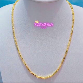 dây chuyền mạ vàng nam nữ, dây chuyền ống trúc 4mm đẹp không ti vết phù hợp mọi đô  tuổi