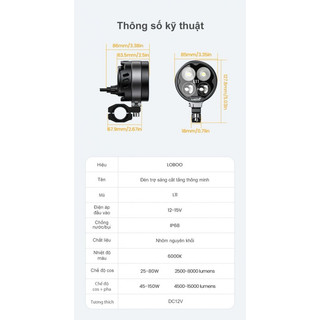 Đèn trợ sáng Loboo L11 ( 2 đèn + bộ mạch + công tắc)