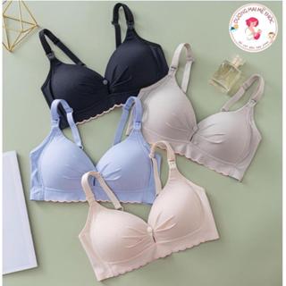 Áo Lót SU TĂM LẠNH Bầu Cho Con Bú Không Gọng Chống Ngực Chẩy Xệ Có Khuy Cài Cúc Mở Ngang Thuận Tiện Cho Con Bú