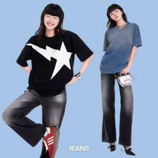 Quần Jeans Ống Rộng LocalBrand PUBERTY JEANS Quần Jeans Trendy Bạc Màu Jeans Wash
